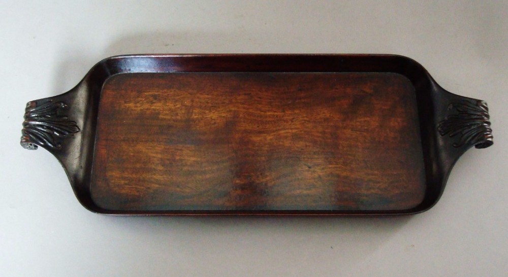 George III Carved Mahogany Tray of Diminutive Proportions