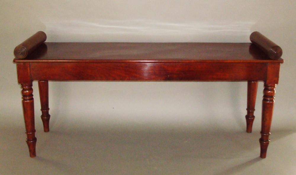 Regency Mahogany Hall Bench or Window Seat View II