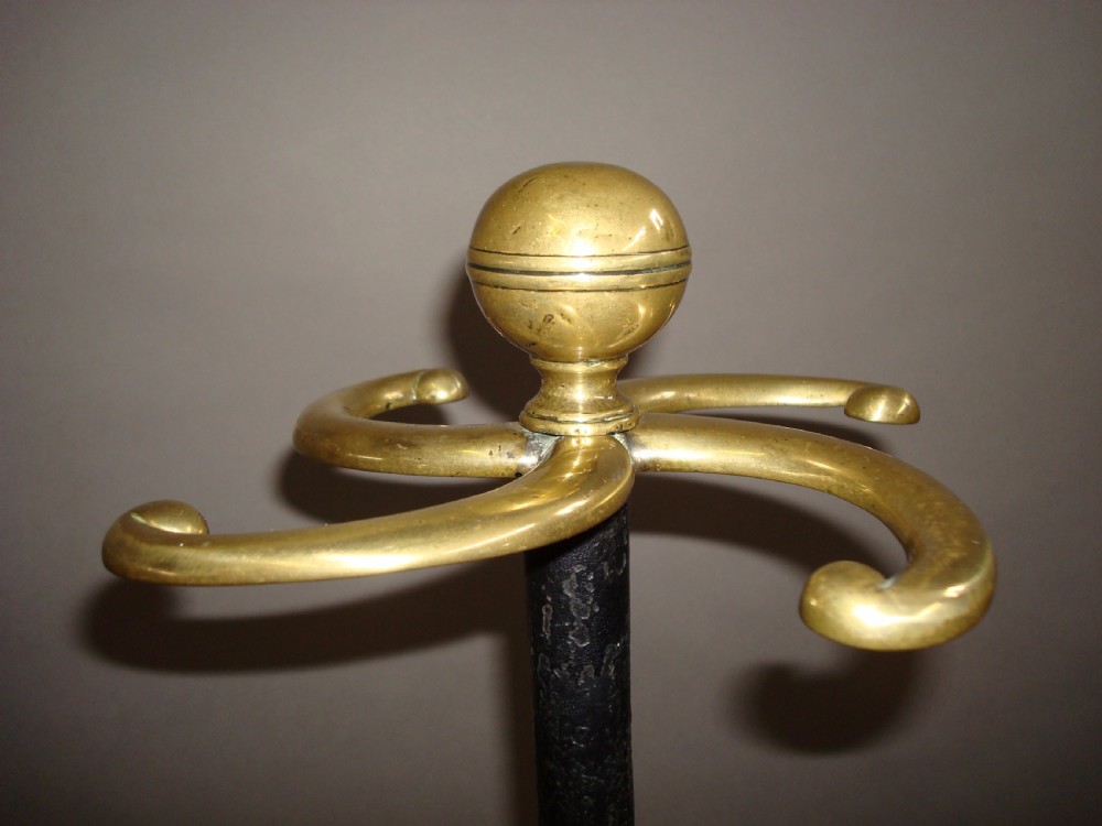 Regency Cast Iron & Brass Stick Stand - tall proportions View III