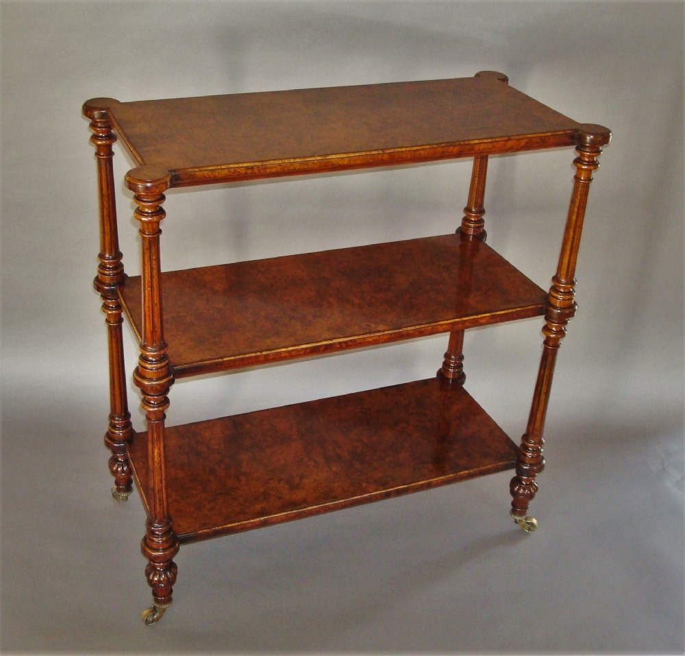 19th Century Burr Walnut Etagere