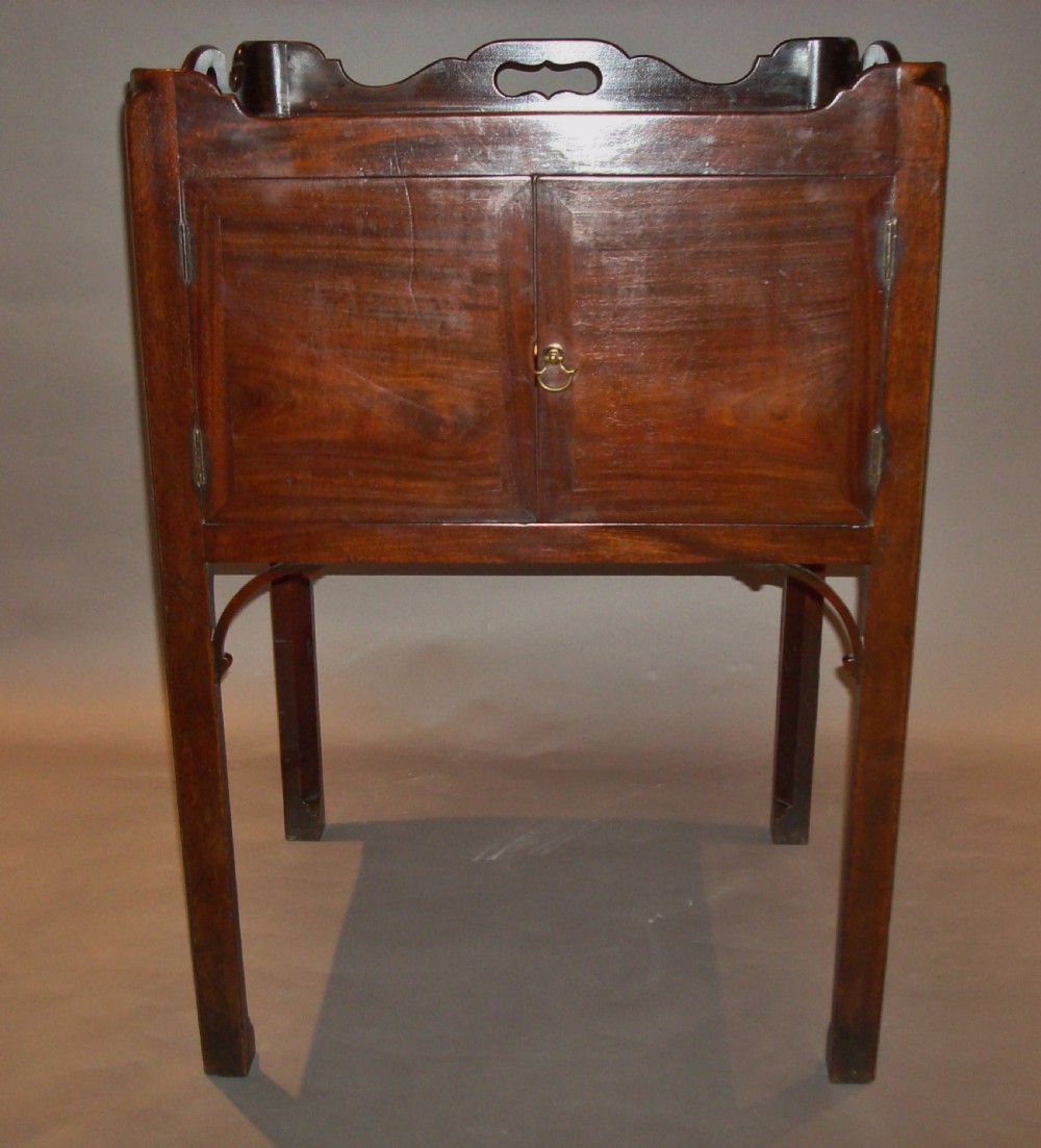 George III Mahogany Chippendale Bedside Cabinet