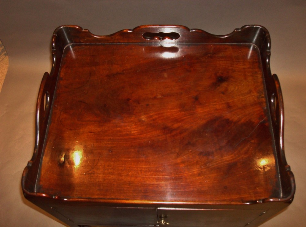 George III Mahogany Chippendale Bedside Cabinet View III