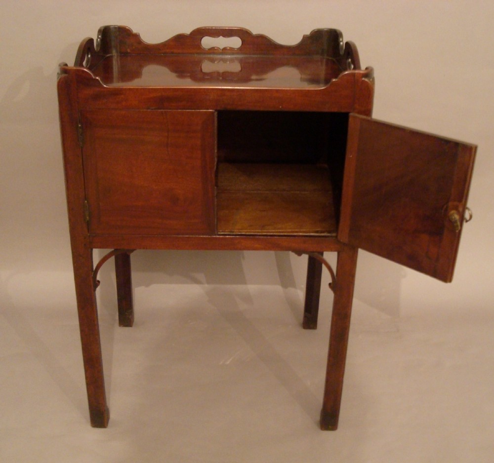 George III Mahogany Chippendale Bedside Cabinet View IV