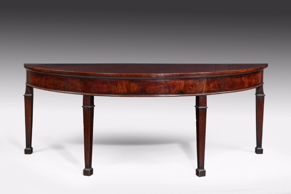 Georgian Irish Mahogany Demilune Side Table