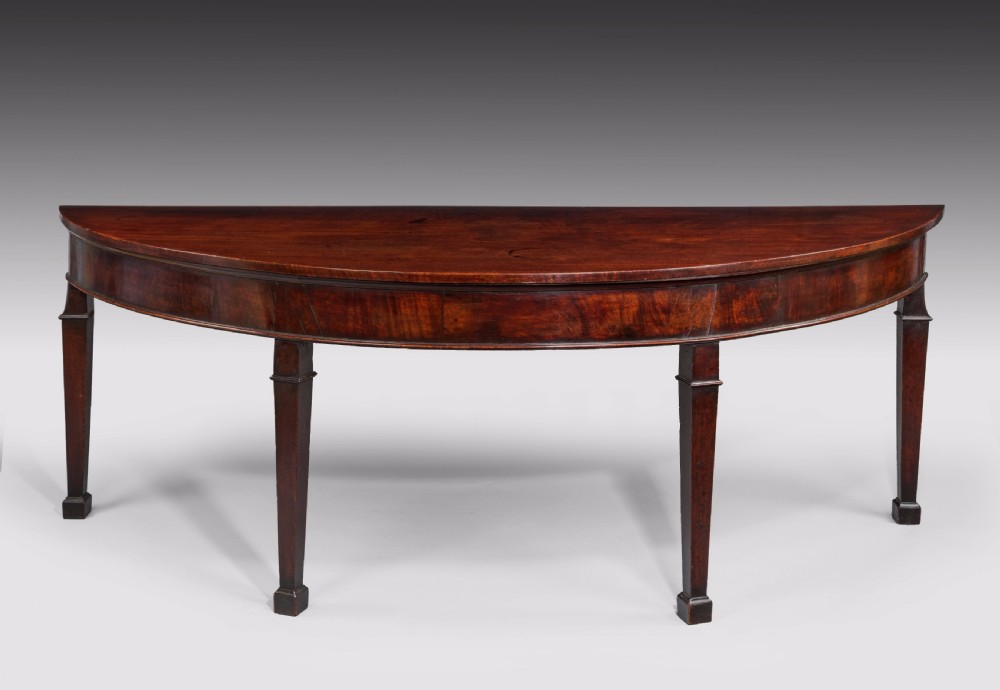 Georgian Irish Mahogany Demilune Side Table View III