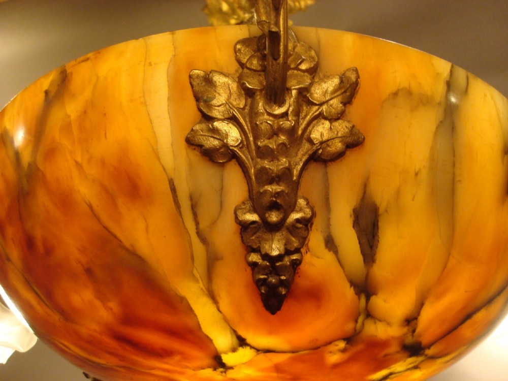 Early C20th alabaster ceiling light View V