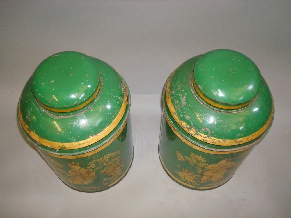 Pair Tole Tea Canisters View III