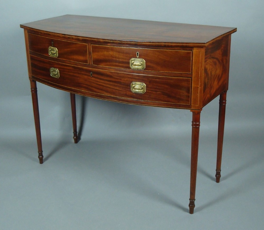 George III Mahogany Sheraton Bow Side Table