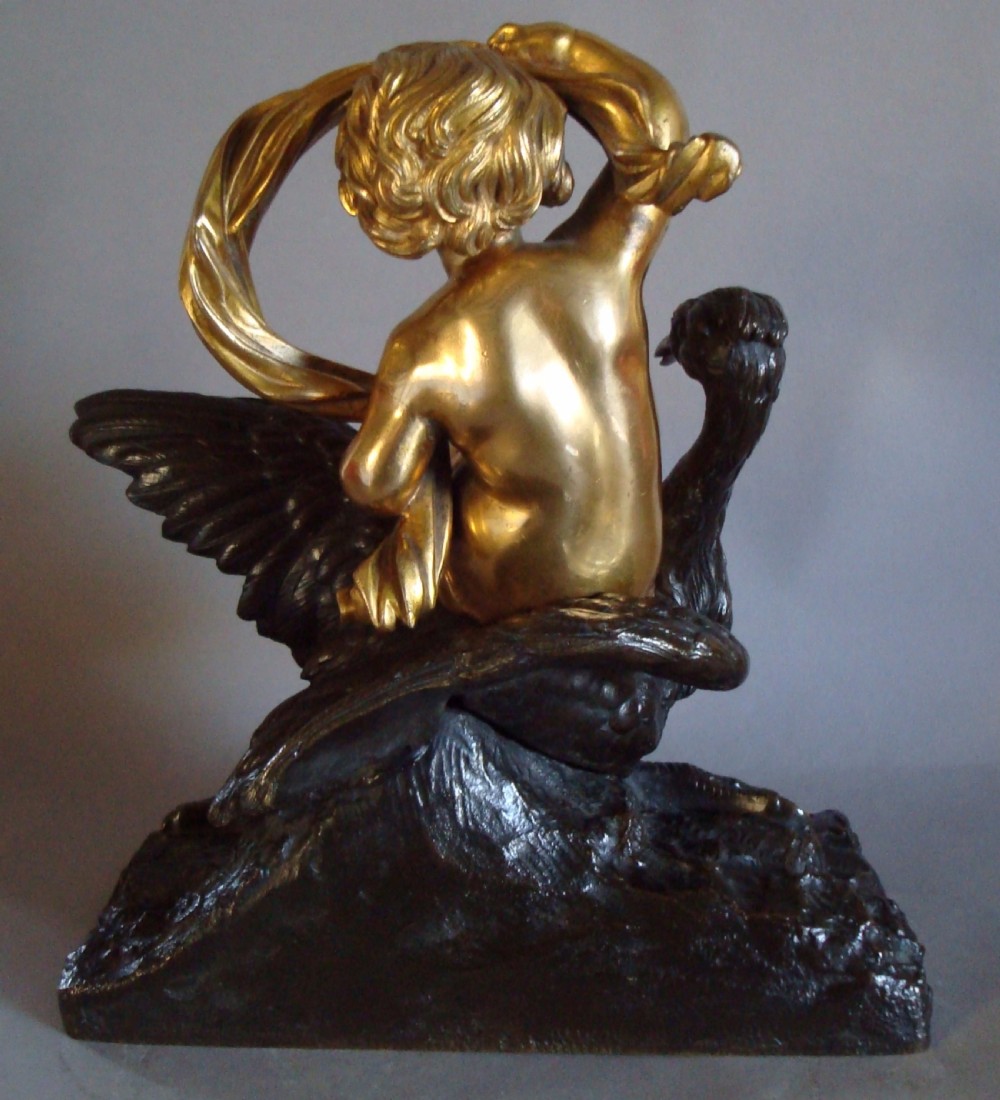 C19th Bronze Cherub on a Heron View IV
