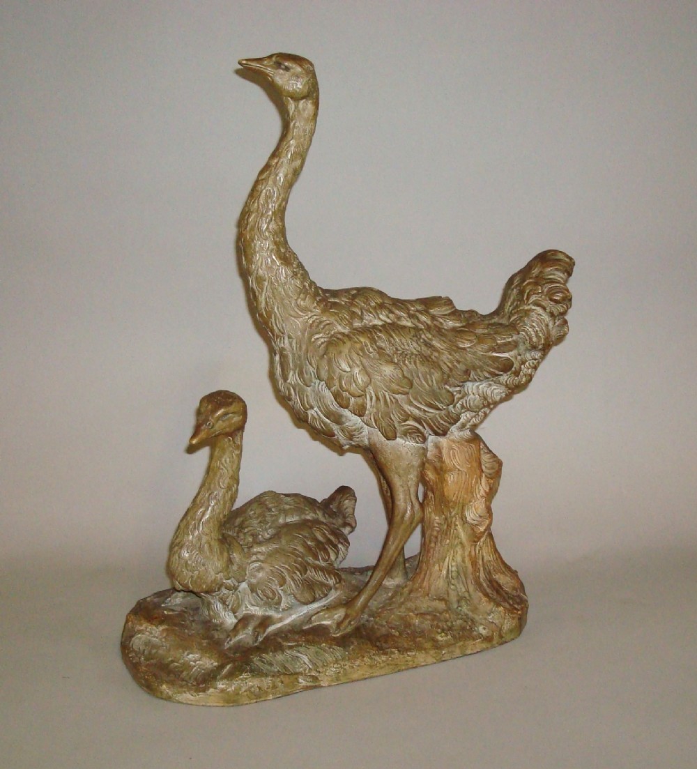 Early C20th Terracotta Ostrich Sculpture