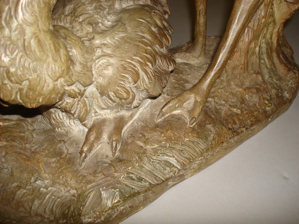 Early C20th Terracotta Ostrich Sculpture View VIII