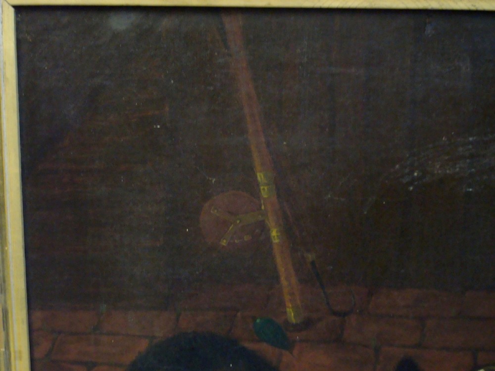 C19th Oil Painting of Cats and Fish View V