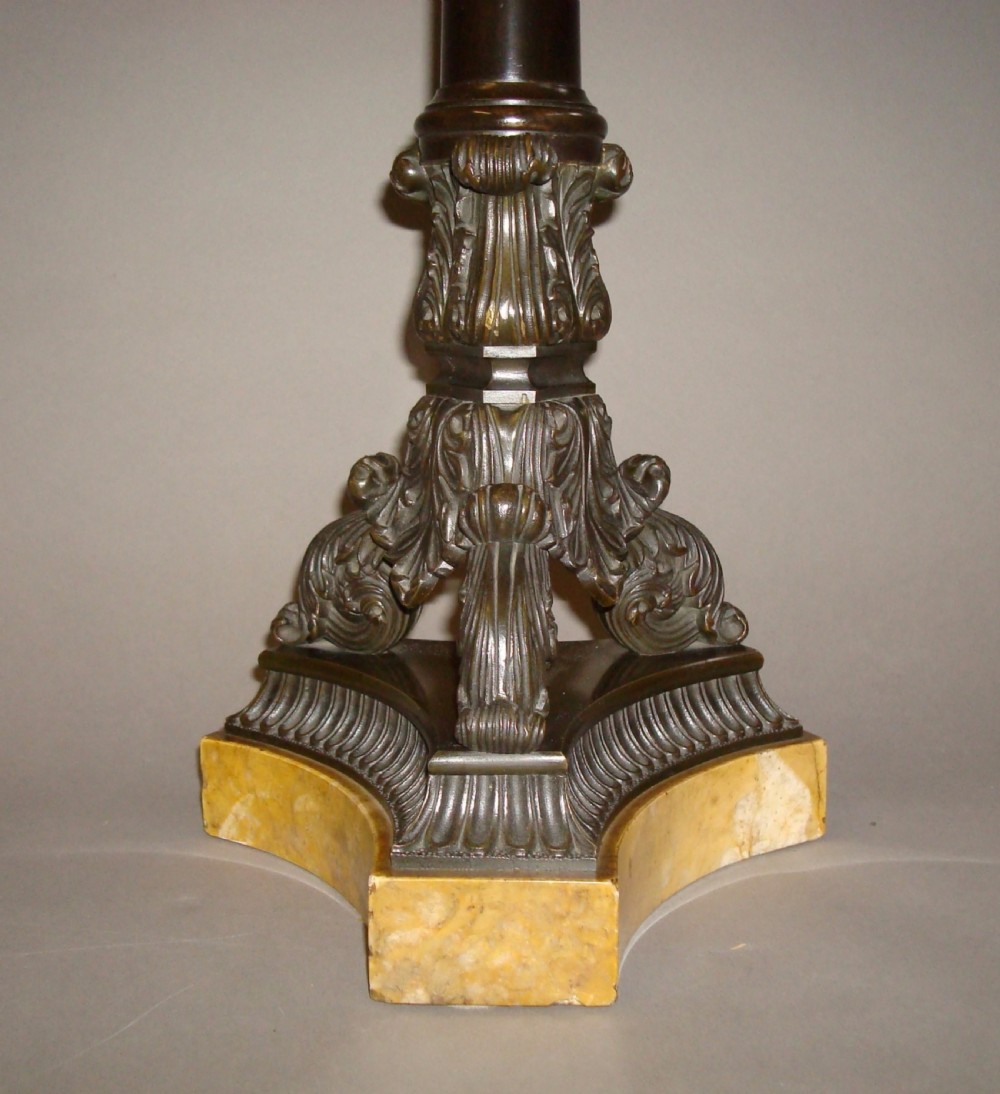 Pair of Large Charles X Bronze Candelabra or Candlesticks View V