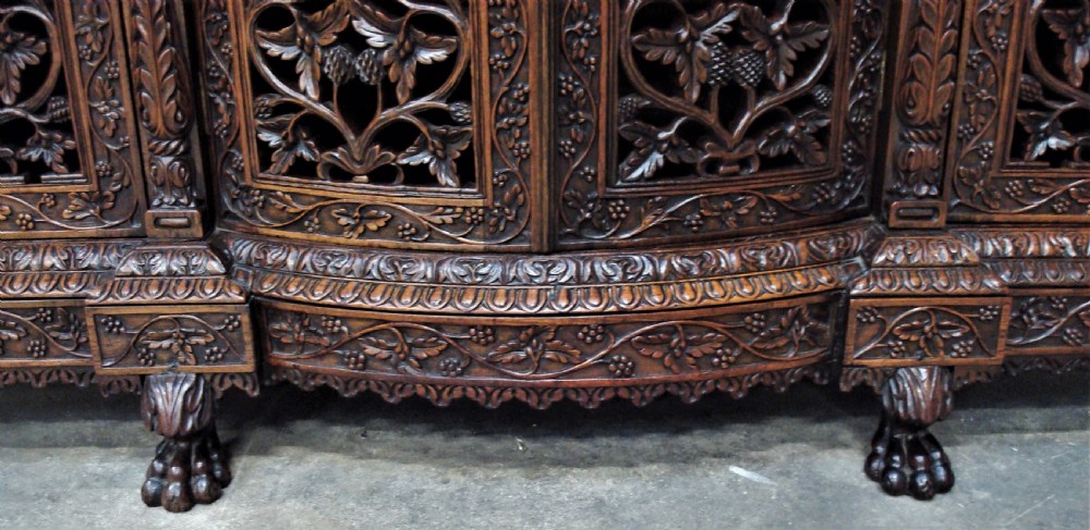 C19th Indian Carved Padouk Side Cabinet View IV