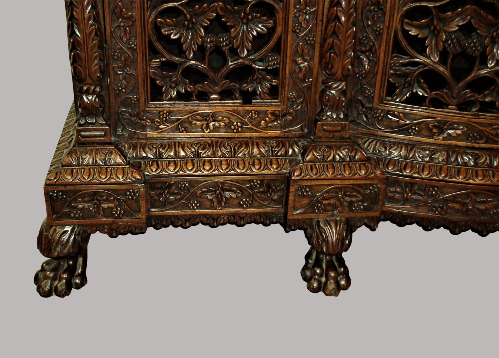 C19th Indian Carved Padouk Side Cabinet View IX