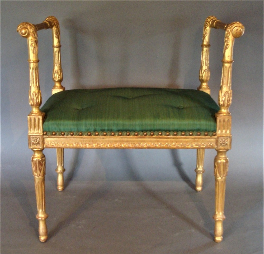 C19th Neo-Classical Giltwood Stool or Window Seat