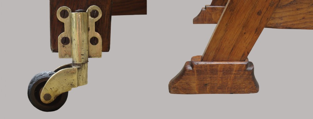 C19th Large Oak Library Steps View X