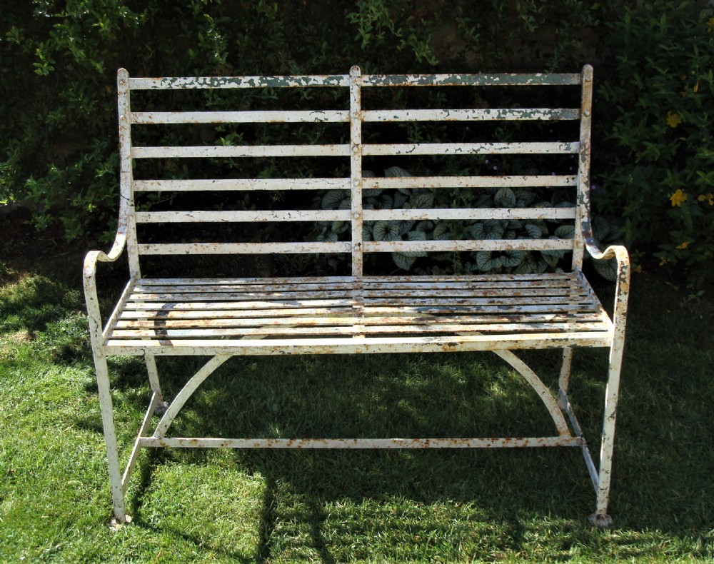 Regency Wrought Iron Garden Seat, Bench View II