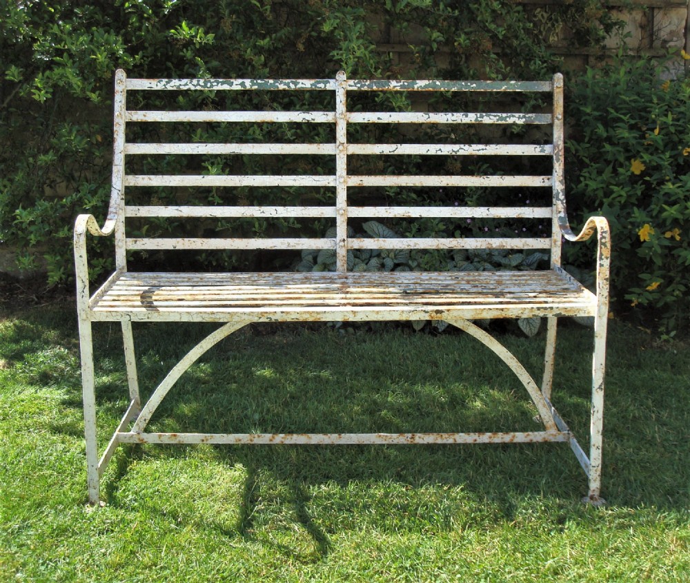 Regency Wrought Iron Garden Seat, Bench View III