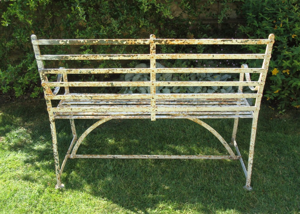 Regency Wrought Iron Garden Seat, Bench View V