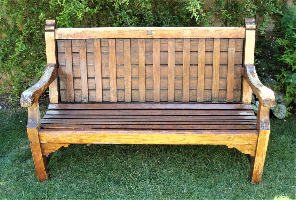 Early C20th Teak Ship Bench, Garden Seat View III