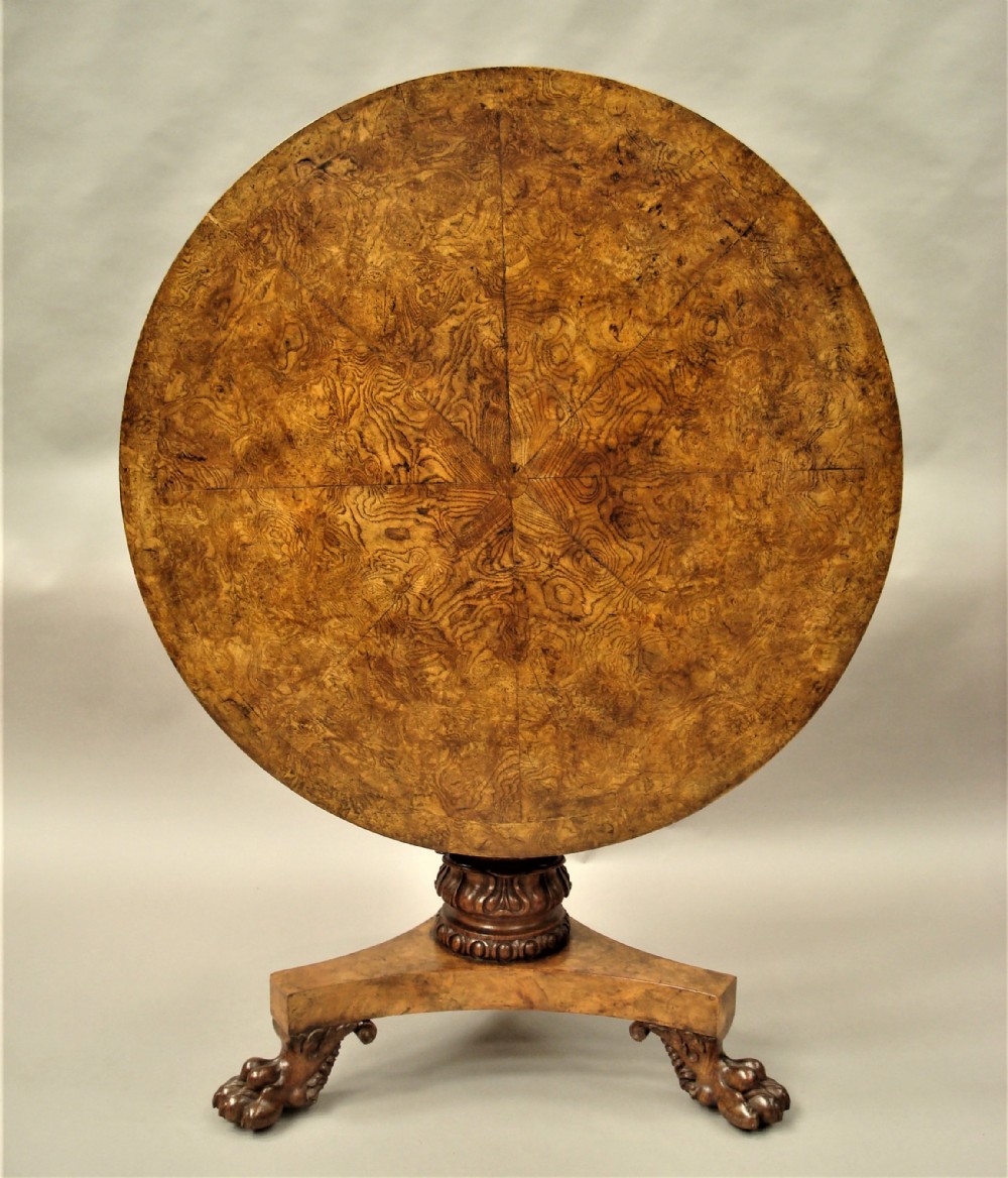  Late Regency burr ash, elm and oak centre table