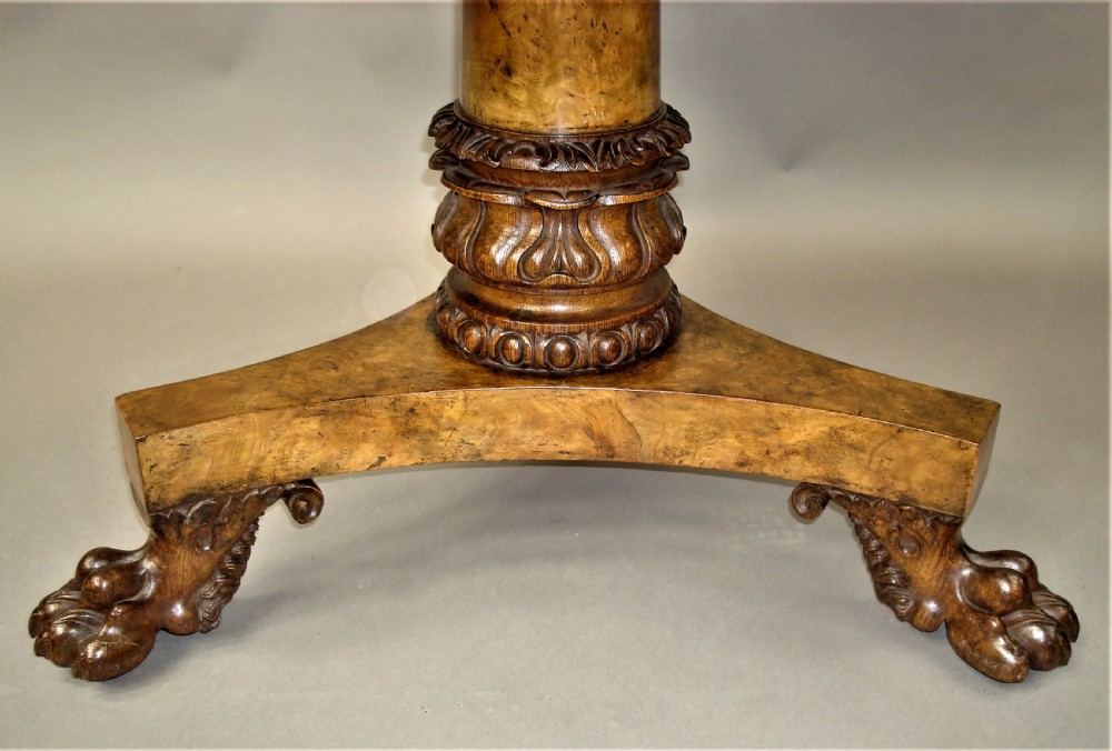  Late Regency burr ash, elm and oak centre table View XXII