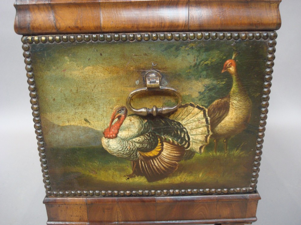 C19th Dutch Walnut and Painted Leather Chest on Stand View XV