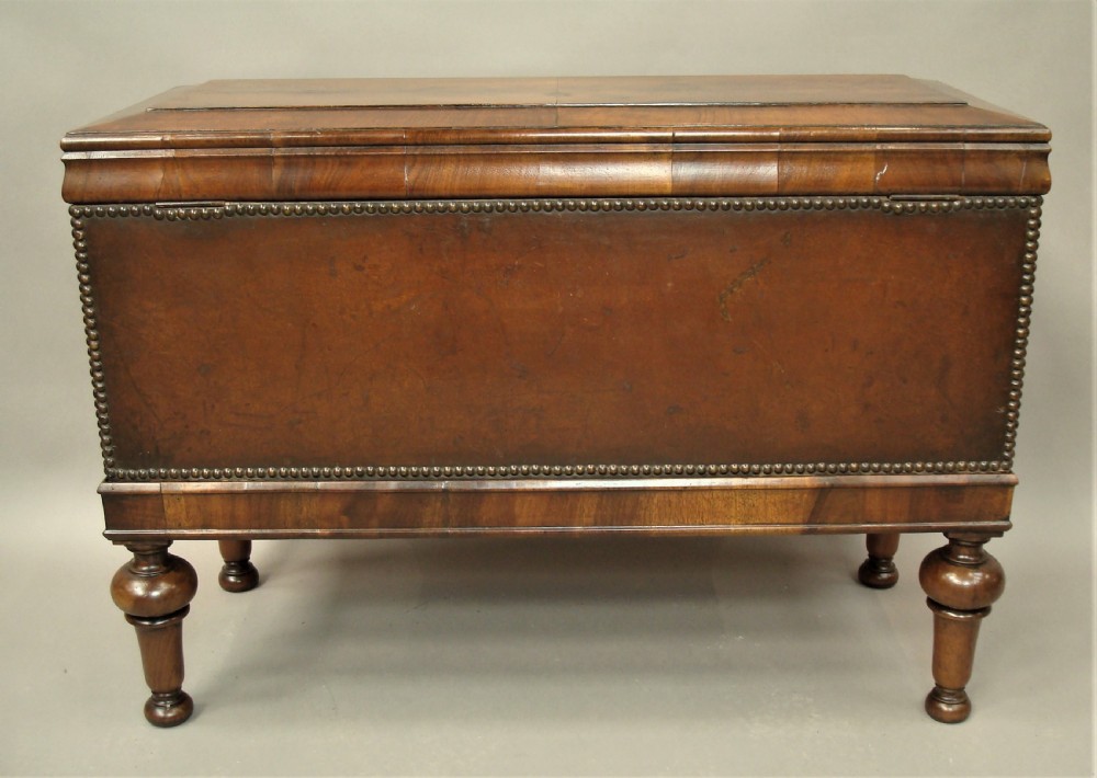 C19th Dutch Walnut and Painted Leather Chest on Stand View XVI