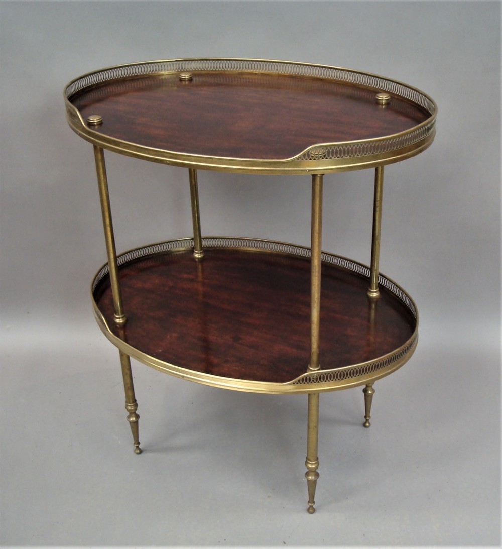 Late C19th Mahogany and Brass Oval Etagere