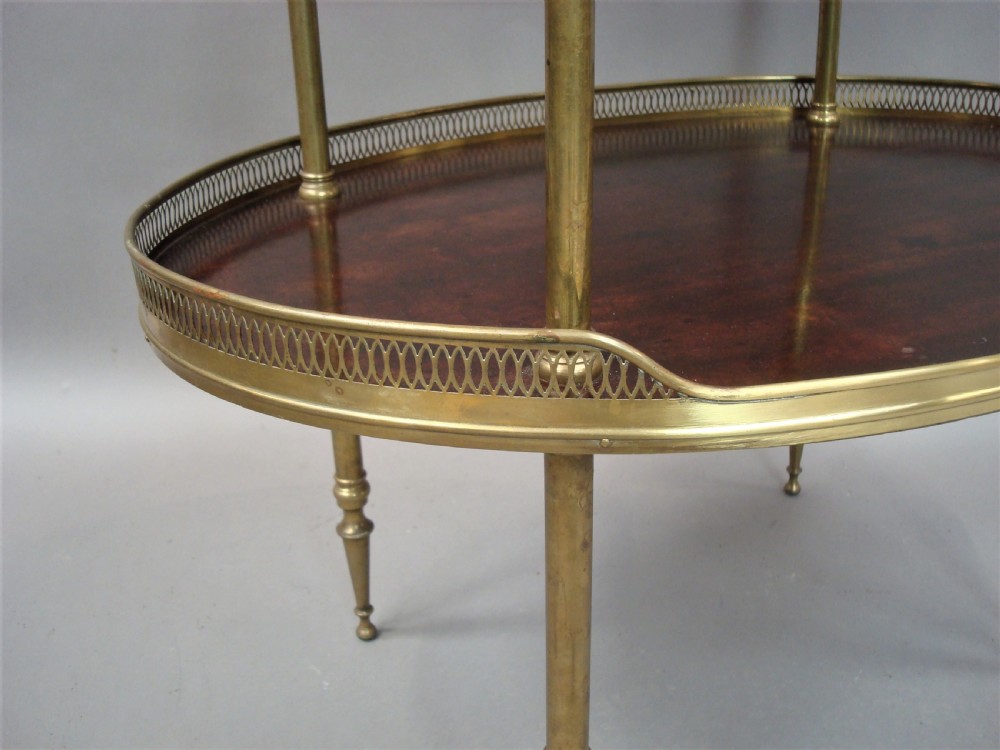Late C19th Mahogany and Brass Oval Etagere View XI