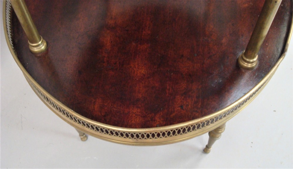 Late C19th Mahogany and Brass Oval Etagere View XII