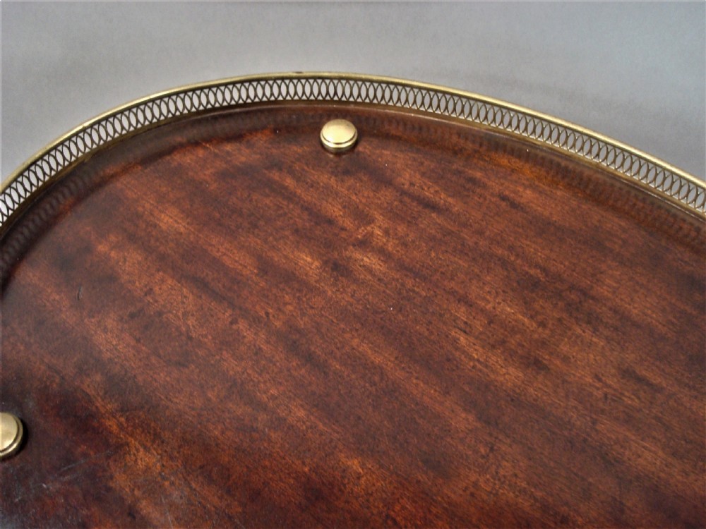 Late C19th Mahogany and Brass Oval Etagere View XIII