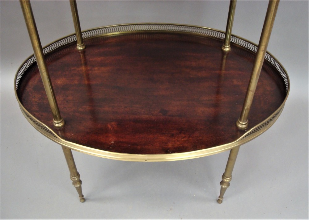 Late C19th Mahogany and Brass Oval Etagere View XV