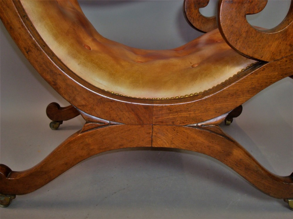 Regency Mahogany and Leather Library Chair View X