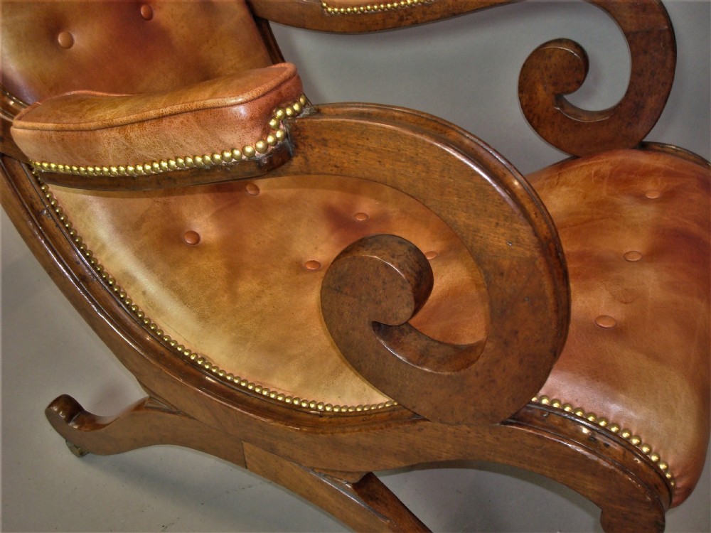 Regency Mahogany and Leather Library Chair View XIII