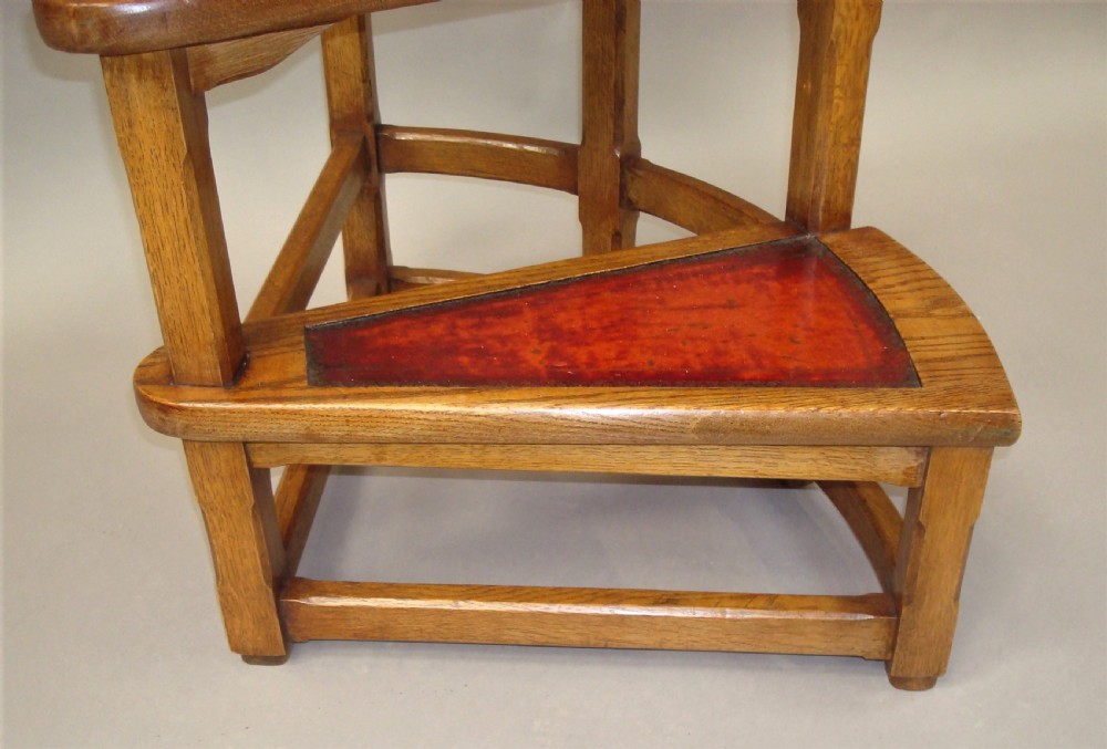 C19th Oak Library Steps of Unusual Spiral Design View XX