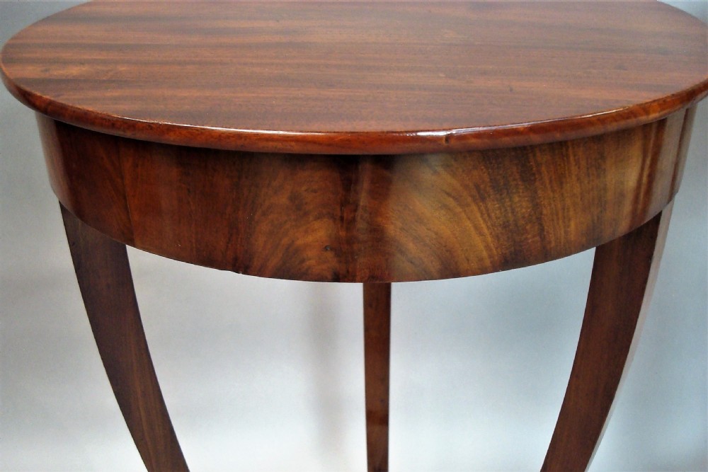 A pair of matching nineteenth-century round mahogany occasional tables featuring shaped legs and circular tops against a neutral background. View VIII