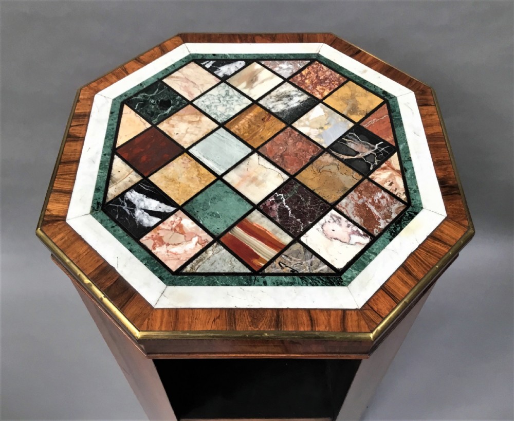 Regency Rosewood Bookcase with Specimen Marble top of Freestanding form View XVII