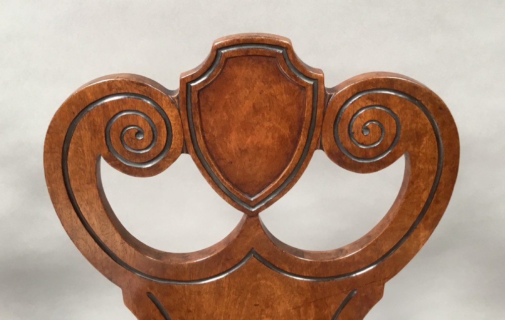 Regency pair of mahogany hall chairs View XII