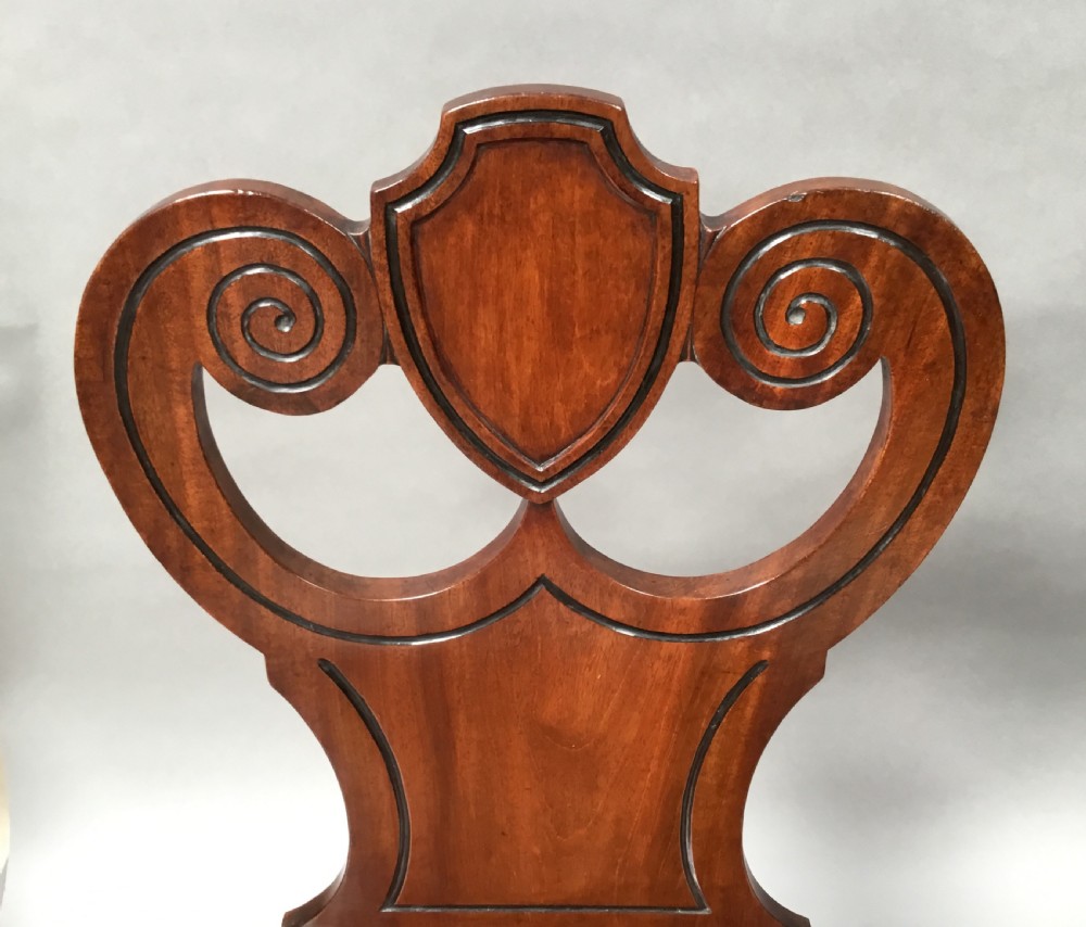 Regency pair of mahogany hall chairs View XIII