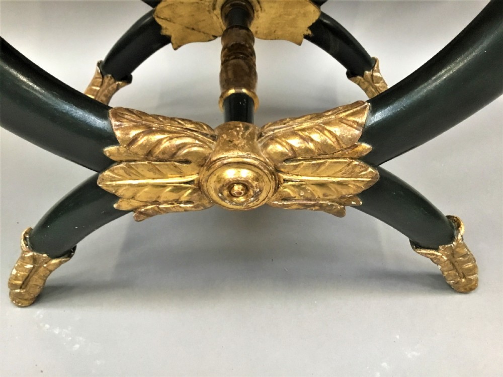 Empire 'X' Frame Stool, with parcel gilt View IV