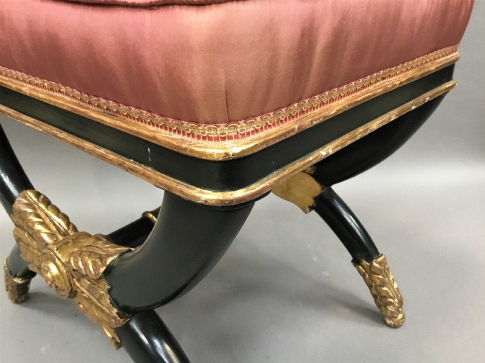 Empire 'X' Frame Stool, with parcel gilt View IX