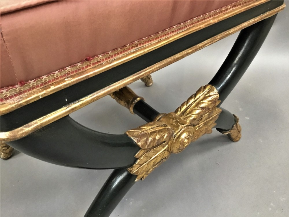 Empire 'X' Frame Stool, with parcel gilt View XII