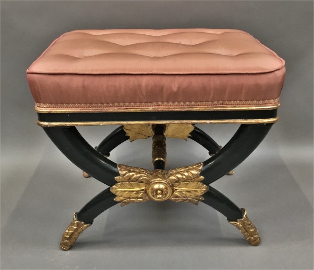 Empire 'X' Frame Stool, with parcel gilt View XV
