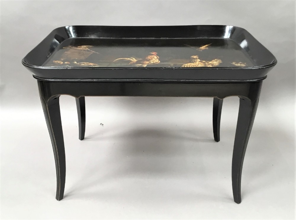  Regency papier mache tray on stand View X