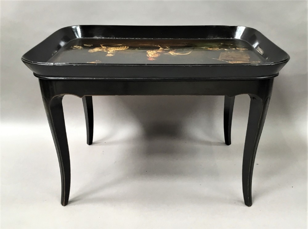  Regency papier mache tray on stand View XII