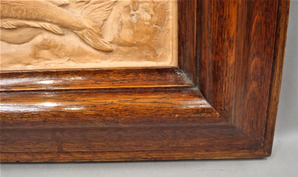 C19th pair of terracotta plaques sculpted with fish and marine life View IX