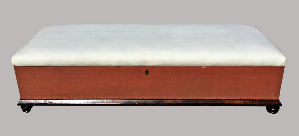  C19th large  upholstered ottoman View II