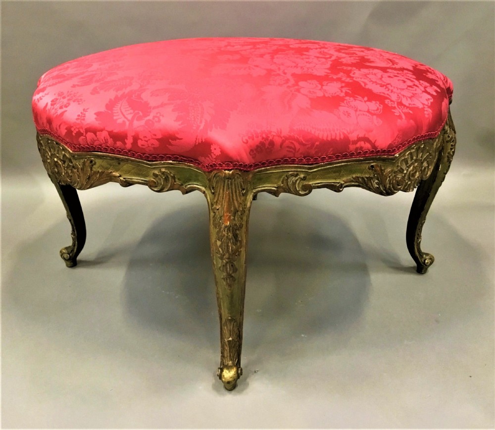 C19th  parcel gilt salon stool View II